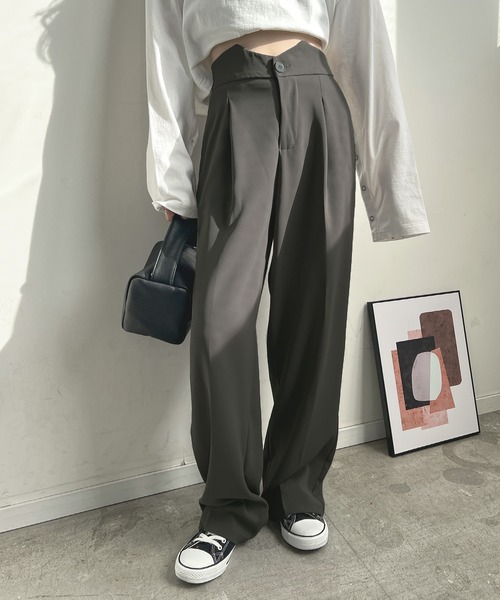 Futier land(フューティアランド)の「ウエストVカットスラックス(スラックス・レディース・ブラック/ブラウン/グレー・MEDIUM/LARGE)」の13枚目の写真