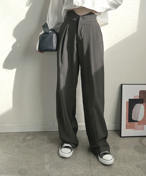 Futier land(フューティアランド)の「ウエストVカットスラックス(スラックス・レディース・ブラック/ブラウン/グレー・MEDIUM/LARGE)」の18枚目の写真