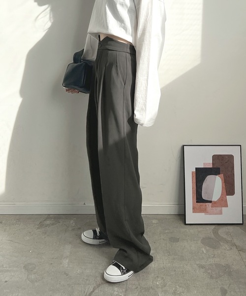 Futier land(フューティアランド)の「ウエストVカットスラックス(スラックス・レディース・ブラック/ブラウン/グレー・MEDIUM/LARGE)」の5枚目の写真