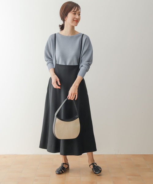 URBAN RESEARCH DOORS（アーバンリサーチドアーズ）の「サスペンダーフレアスカート（スカート・レディース・ベージュ/ブラック/ライトベージュ・MEDIUM）」の7枚目の写真