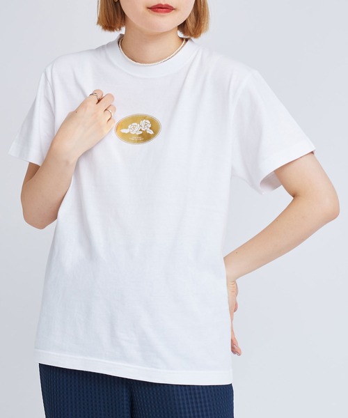 I am I in fact...（アイアムアイインファクト）の「GIFT SEAL T-shirt（Tシャツ/カットソー・レディース・ホワイト/ネイビー・FREE）」の3枚目の写真
