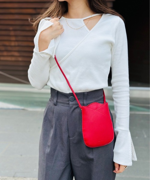 Legato Largo（レガートラルゴ）の「Legato Largo/ レガートラルゴ / チューリップモチーフ スマホショルダー / LG-F3092（ショルダーバッグ・レディース・アイボリー/イエロー/レッド/ピンク/ブラック/ブルー/ピンク系その他/オレンジ系その他/グリーン系その他・ONESIZE）」の8枚目の写真