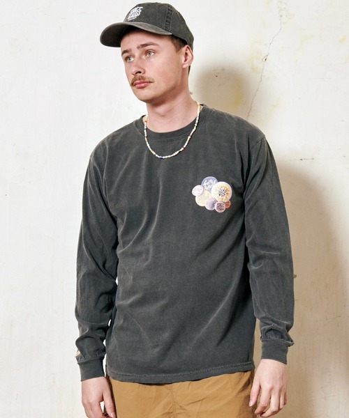 SALT&MUGS(ソルトアンドマグス)の「SUN FLOWER LST(Tシャツ/カットソー・メンズ・ブラック/ホワイト・SMALL/MEDIUM/LARGE/X-LARGE)」の8枚目の写真