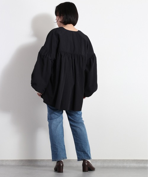 cepo（セポ）の「バルーンスリーブ ノーカラージャケット（ノーカラージャケット・レディース・オリーブ/ネイビー/オフホワイト・M）」の14枚目の写真