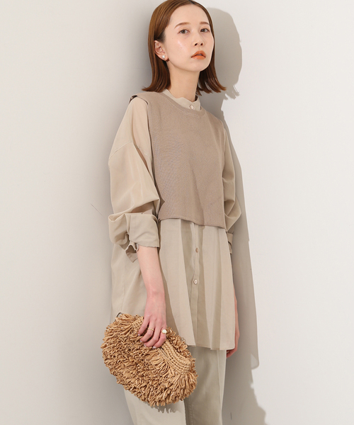 SLOBE IENA シアーシャツ SLOBE IENA｜シアーノーカラーシャツ | Rakuten Fashion(楽天
