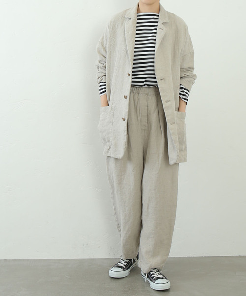 【luxe】美品　ベルギーリネンツイル テーパーパンツ　ナチュラル ベルギーリネンツイル テーパーパンツ（その他パンツ）｜JOURNAL