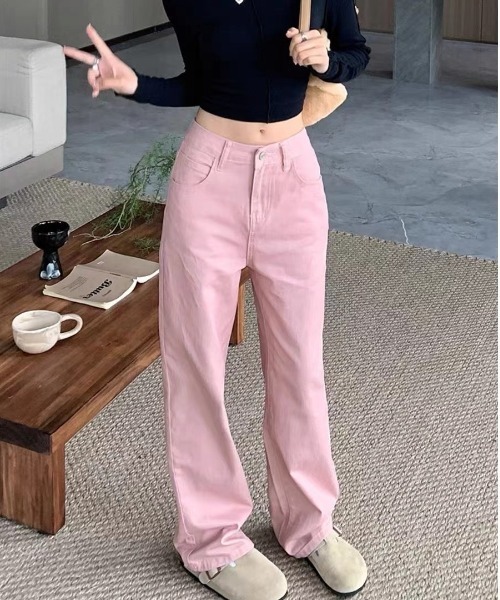 gossip！ロサンゼルス（ゴシップロサンゼルス）の「カラーストレートデニムパンツ（デニムパンツ・レディース・ベージュ/ライトグリーン/ピンク/イエロー・M/L）」の19枚目の写真