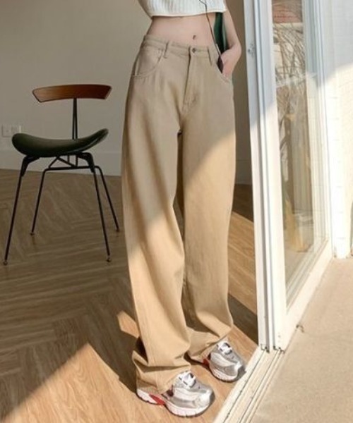 gossip！ロサンゼルス（ゴシップロサンゼルス）の「カラーストレートデニムパンツ（デニムパンツ・レディース・ベージュ/ライトグリーン/ピンク/イエロー・M/L）」の14枚目の写真
