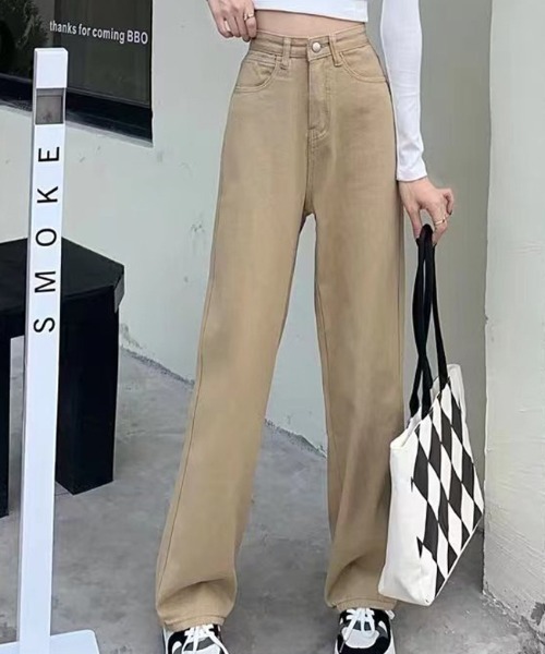 gossip！ロサンゼルス（ゴシップロサンゼルス）の「カラーストレートデニムパンツ（デニムパンツ・レディース・ベージュ/ライトグリーン/ピンク/イエロー・M/L）」の15枚目の写真