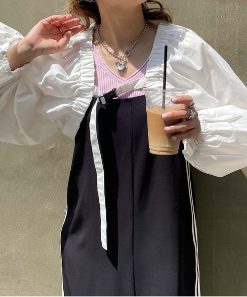 archives(アルシーヴ)の「【LIMITED】MULCHWAY BOLERO×CAMISOLE ONEPIECE(ワンピース・レディース・ブラック/オフホワイト/ネイビー・MEDIUM)」の5枚目の写真