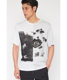 TORNADO MART∴バイカラープリントオーバーTシャツ