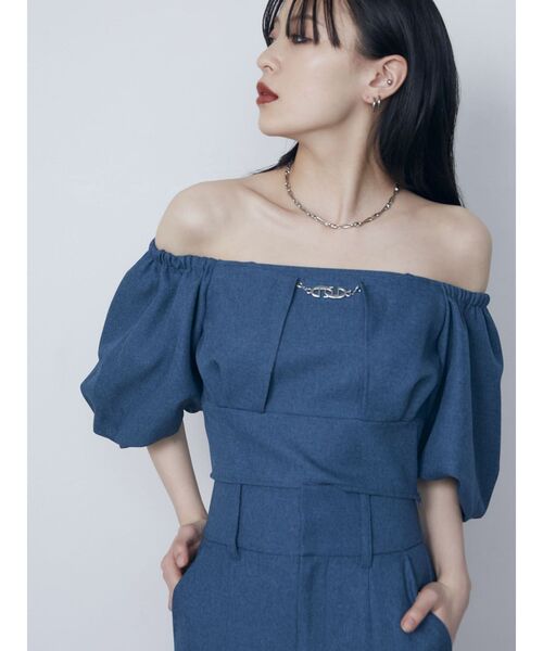 EMODA（エモダ）の「クロスeチャームトップ（Tシャツ/カットソー・レディース・ブルー/ブラック/ベージュ・FREE）」の21枚目の写真