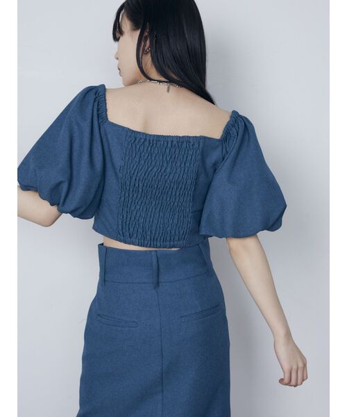 EMODA（エモダ）の「クロスeチャームトップ（Tシャツ/カットソー・レディース・ブルー/ブラック/ベージュ・FREE）」の22枚目の写真