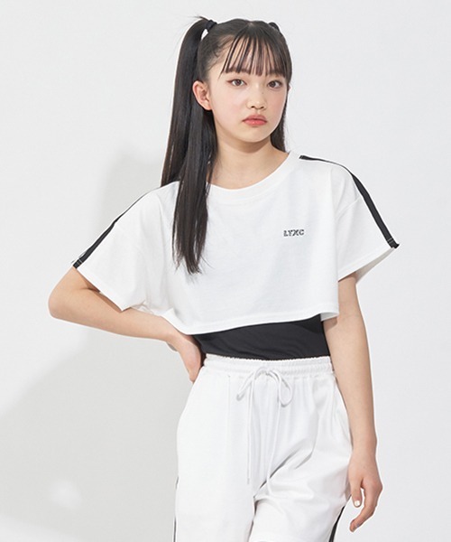 LOVETOXIC（ラブトキシック）の「【LTXC】速乾 ライン短TSET（Tシャツ/カットソー・キッズ・サックスブルー/オフホワイト/ブラック・L/S/M/SS）」の2枚目の写真
