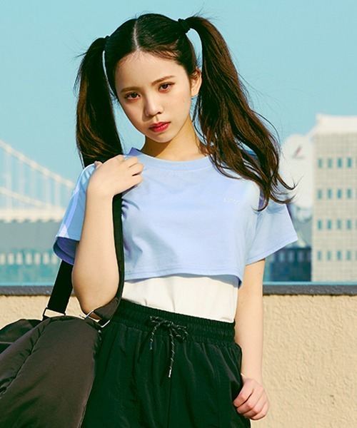 LOVETOXIC（ラブトキシック）の「【LTXC】速乾 ライン短TSET（Tシャツ/カットソー・キッズ・サックスブルー/オフホワイト/ブラック・L/S/M/SS）」の3枚目の写真