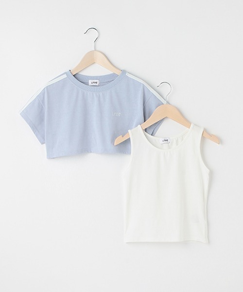 LOVETOXIC（ラブトキシック）の「【LTXC】速乾 ライン短TSET（Tシャツ/カットソー・キッズ・サックスブルー/オフホワイト/ブラック・L/S/M/SS）」の8枚目の写真