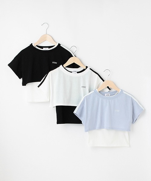 LOVETOXIC（ラブトキシック）の「【LTXC】速乾 ライン短TSET（Tシャツ/カットソー・キッズ・サックスブルー/オフホワイト/ブラック・L/S/M/SS）」の7枚目の写真
