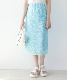 バックスリットスパンコールスカート