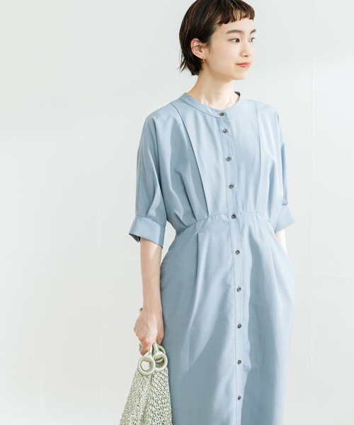 URBAN RESEARCH（アーバンリサーチ）の「ウエスト切替タックワンピース（ワンピース・レディース・ネイビー/ライトブルー・FREE）」の10枚目の写真