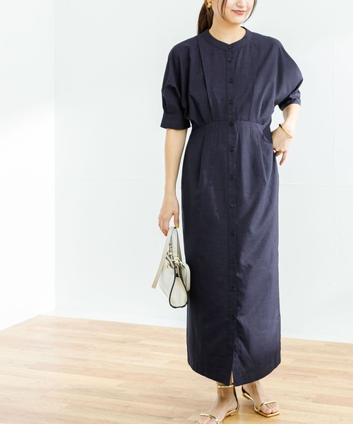 URBAN RESEARCH（アーバンリサーチ）の「ウエスト切替タックワンピース（ワンピース・レディース・ネイビー/ライトブルー・FREE）」の12枚目の写真