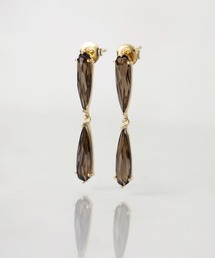 anq.（アンク）の「「anq.」SV925・クオーツ/スモーキークオーツ/グリーンオニキス ロングティアドロップピアス（ピアス（両耳用））」