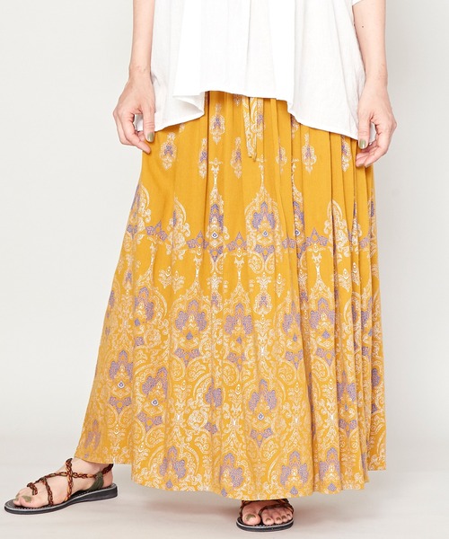 チャイハネ（チャイハネ）の「【チャイハネ】ヨウエンロングスカート（スカート・レディース・ブラック/ブルー/レッド/イエロー/グリーン/ピンク/ブラック系その他/ベージュ/ダークグリーン・FREE）」の7枚目の写真