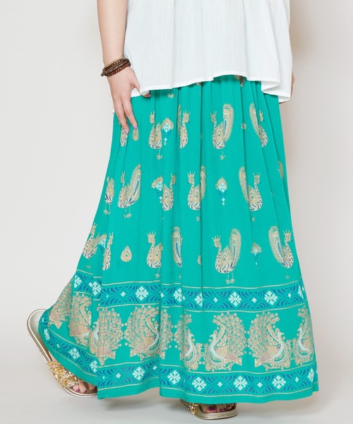 チャイハネ（チャイハネ）の「【チャイハネ】ヨウエンロングスカート（スカート・レディース・ブラック/ブルー/レッド/イエロー/グリーン/ピンク/ブラック系その他/ベージュ/ダークグリーン・FREE）」の6枚目の写真