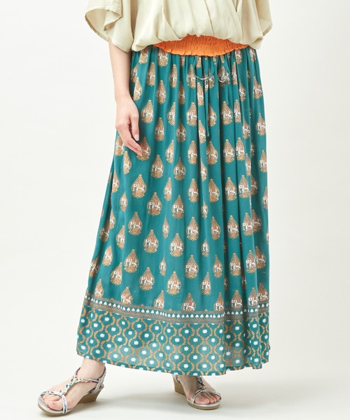 チャイハネ（チャイハネ）の「【チャイハネ】ヨウエンロングスカート（スカート・レディース・ブラック/ブルー/レッド/イエロー/グリーン/ピンク/ブラック系その他/ベージュ/ダークグリーン・FREE）」の5枚目の写真