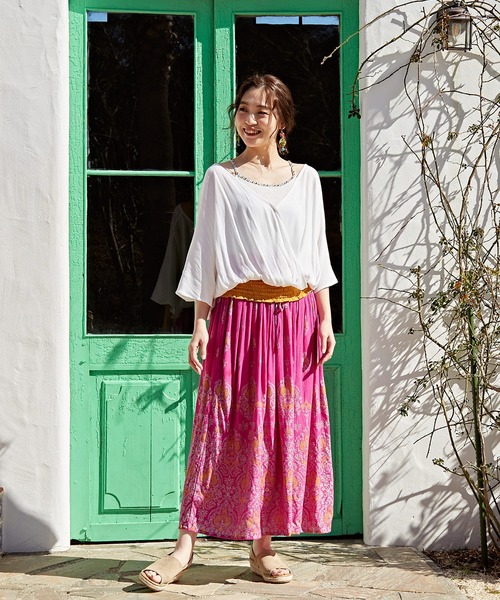 チャイハネ（チャイハネ）の「【チャイハネ】ヨウエンロングスカート（スカート・レディース・ブラック/ブルー/レッド/イエロー/グリーン/ピンク/ブラック系その他/ベージュ/ダークグリーン・FREE）」の18枚目の写真