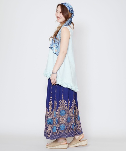 チャイハネ（チャイハネ）の「【チャイハネ】ヨウエンロングスカート（スカート・レディース・ブラック/ブルー/レッド/イエロー/グリーン/ピンク/ブラック系その他/ベージュ/ダークグリーン・FREE）」の15枚目の写真