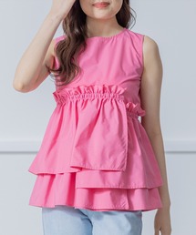 アシンメトリーティアードノースリブラウス