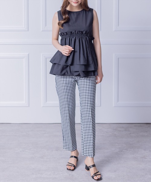 clear（クリア）の「アシンメトリーティアードノースリブラウス（シャツ/ブラウス・レディース・ブラック/ピンク/オフホワイト・F）」の14枚目の写真