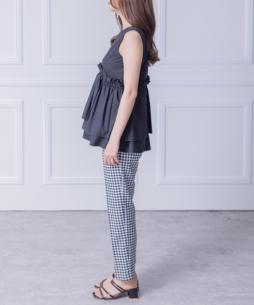 clear（クリア）の「アシンメトリーティアードノースリブラウス（シャツ/ブラウス・レディース・ブラック/ピンク/オフホワイト・F）」の16枚目の写真