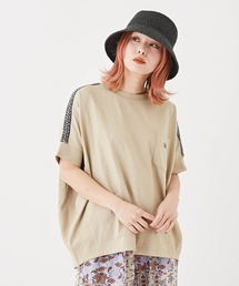 CUBE SUGAR（キューブシュガー）の「チロリアンテープ付ドルマンスリーブTシャツ（Tシャツ/カットソー）」