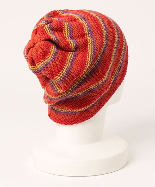 チャイハネ（チャイハネ）の「【チャイハネ】ヒッピーマルチボーダーコットンニットキャップ（ニットキャップ/ビーニー・レディース・ブルー/グリーン/レッド/ブラック・FREE）」の5枚目の写真