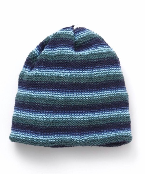 チャイハネ（チャイハネ）の「【チャイハネ】ヒッピーマルチボーダーコットンニットキャップ（ニットキャップ/ビーニー・レディース・ブルー/グリーン/レッド/ブラック・FREE）」の4枚目の写真