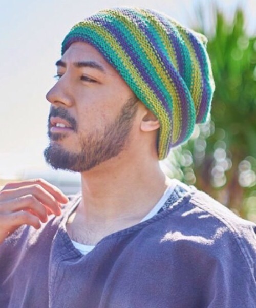 チャイハネ（チャイハネ）の「【チャイハネ】ヒッピーマルチボーダーコットンニットキャップ（ニットキャップ/ビーニー・レディース・ブルー/グリーン/レッド/ブラック・FREE）」の3枚目の写真