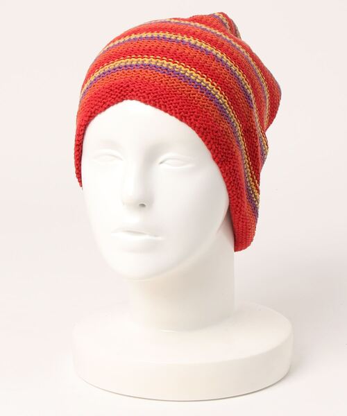 チャイハネ（チャイハネ）の「【チャイハネ】ヒッピーマルチボーダーコットンニットキャップ（ニットキャップ/ビーニー・レディース・ブルー/グリーン/レッド/ブラック・FREE）」の10枚目の写真