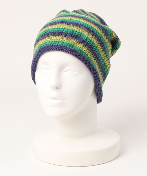チャイハネ（チャイハネ）の「【チャイハネ】ヒッピーマルチボーダーコットンニットキャップ（ニットキャップ/ビーニー・レディース・ブルー/グリーン/レッド/ブラック・FREE）」の8枚目の写真