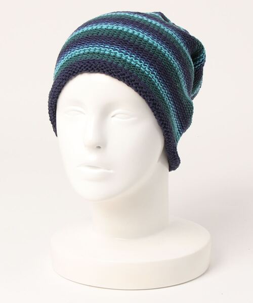 チャイハネ（チャイハネ）の「【チャイハネ】ヒッピーマルチボーダーコットンニットキャップ（ニットキャップ/ビーニー・レディース・ブルー/グリーン/レッド/ブラック・FREE）」の9枚目の写真