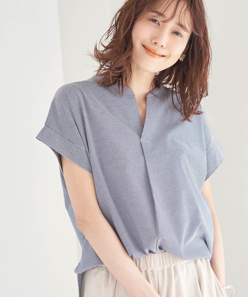 ROPE' PICNIC（ロペピクニック）の「スキッパーカットトップス（Tシャツ/カットソー・レディース・ブラック/ベージュ/ブルー系その他・38）」の3枚目の写真