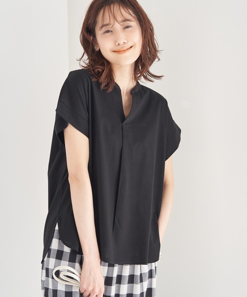 ROPE' PICNIC（ロペピクニック）の「スキッパーカットトップス（Tシャツ/カットソー・レディース・ブラック/ベージュ/ブルー系その他・38）」の7枚目の写真