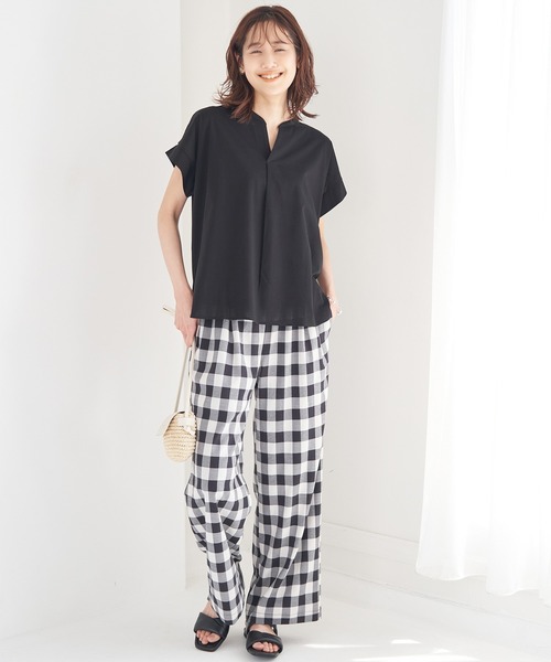 ROPE' PICNIC（ロペピクニック）の「スキッパーカットトップス（Tシャツ/カットソー・レディース・ブラック/ベージュ/ブルー系その他・38）」の4枚目の写真