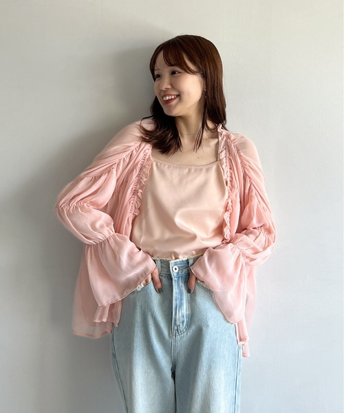 Olu.(オルドット)の「カシュクールシャーリングシアーブラウス(シャツ/ブラウス・レディース・ピンク/ホワイト/ブルーグレー・FREE)」の16枚目の写真