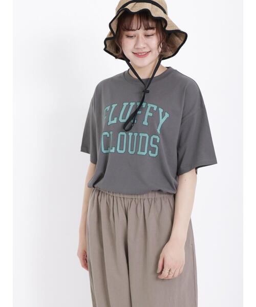 Samansa Mos2（サマンサ モスモス）の「【UV加工】ロゴTシャツ（Tシャツ/カットソー・レディース・チャコールグレー/ブルー/ピンク/オフホワイト・F）」の10枚目の写真