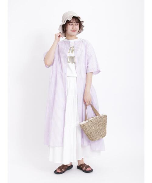 Samansa Mos2（サマンサ モスモス）の「【UV加工】ロゴTシャツ（Tシャツ/カットソー・レディース・チャコールグレー/ブルー/ピンク/オフホワイト・F）」の16枚目の写真