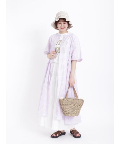 Samansa Mos2（サマンサ モスモス）の「【UV加工】ロゴTシャツ（Tシャツ/カットソー・レディース・チャコールグレー/ブルー/ピンク/オフホワイト・F）」の17枚目の写真