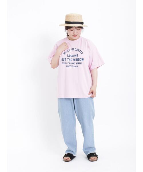 Samansa Mos2（サマンサ モスモス）の「【UV加工】ロゴTシャツ（Tシャツ/カットソー・レディース・チャコールグレー/ブルー/ピンク/オフホワイト・F）」の21枚目の写真