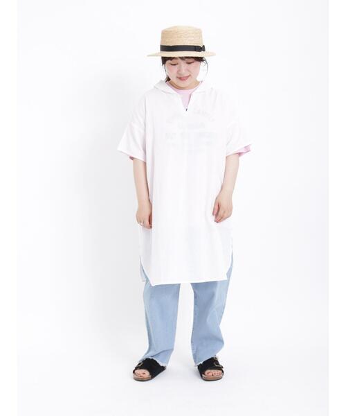 Samansa Mos2（サマンサ モスモス）の「【UV加工】ロゴTシャツ（Tシャツ/カットソー・レディース・チャコールグレー/ブルー/ピンク/オフホワイト・F）」の22枚目の写真