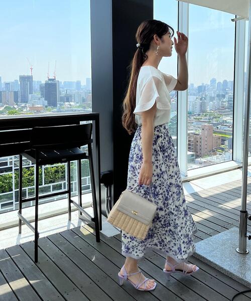 couture brooch(クチュールブローチ)の「◆【マシンウォッシャブル・UVケア・接触冷感】袖シアーフレアデザイントップス(Tシャツ/カットソー・レディース・ブラック/オフホワイト・36/38/40/42)」の15枚目の写真